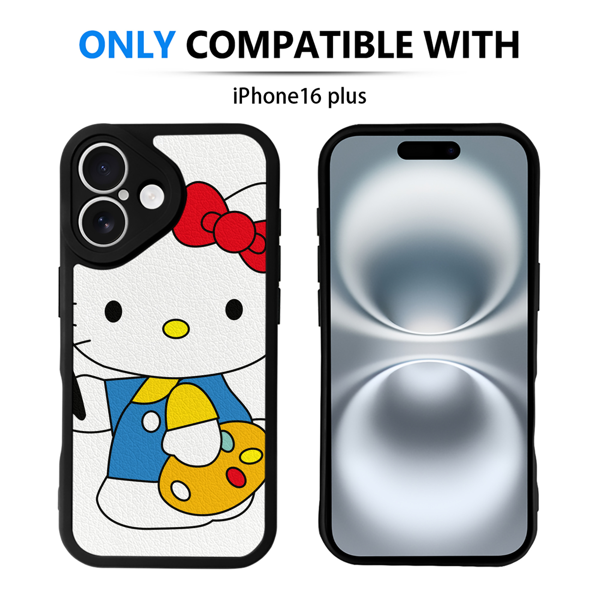 （画像用） Hello Kitty ハローキティ 【iPhone 16シリーズ対応】シリコンスマホケース（レザー調） 材質：シリコン